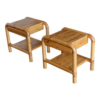 1960s Danish Modern Pine Nightstands - a Pair For Sale