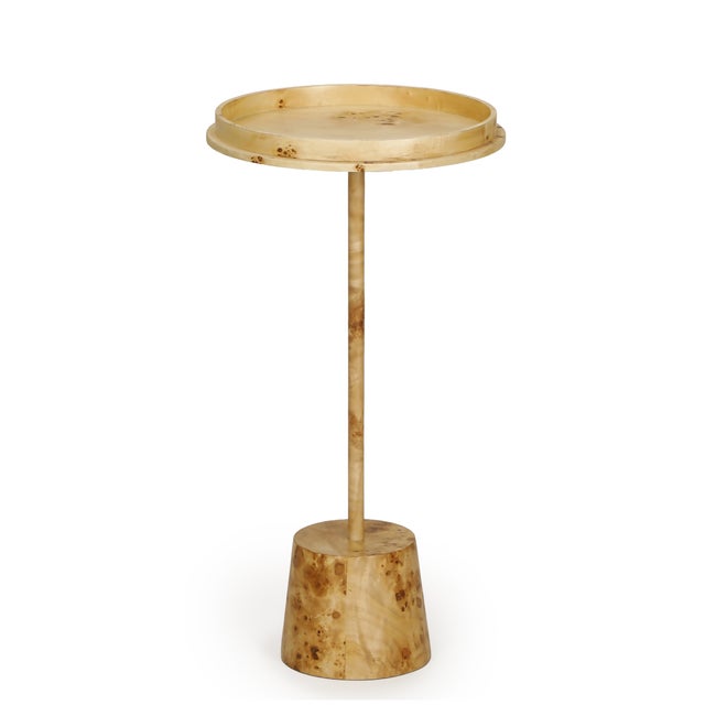 Destin Natural Burl Designer Side Table For Sale - Image 4 of 7