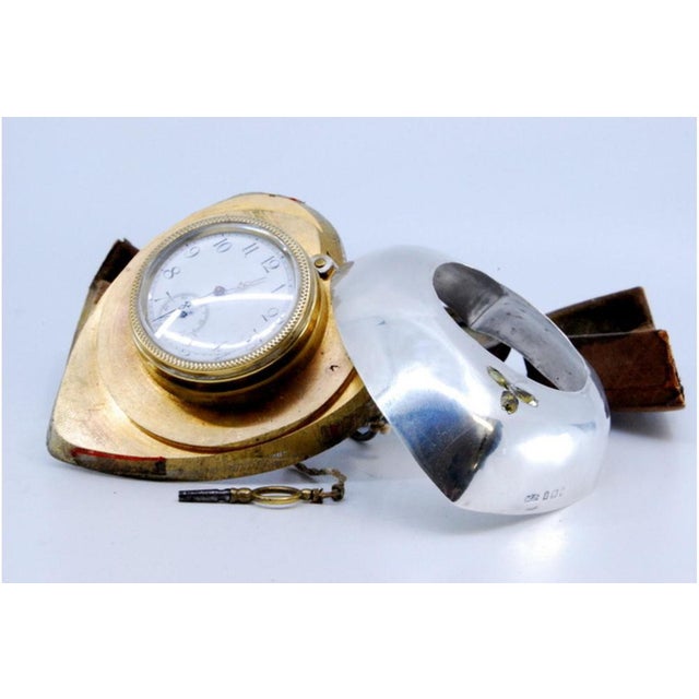 Desk Clock in Heart-Shaped Silver Case For Sale - Image 9 of 10