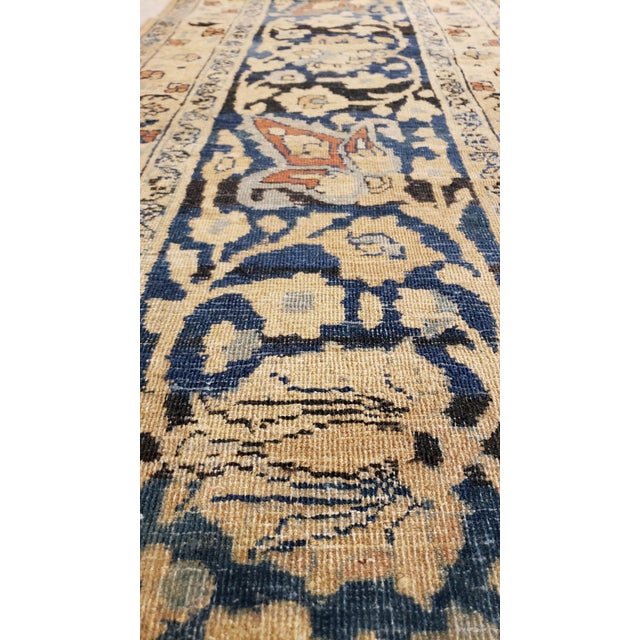 Brown Antique Tabriz Fine Carpet, Handmade Persian Rug in Blue, Taupe, Soft Caramel For Sale - Image 8 of 18