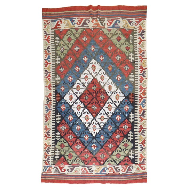 19th Century Tribal Turkish Geometric Kilim For Sale - Image 15 of 18