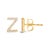 Contemporary 10K Yellow Gold 1/10 Cttw Diamond 'Z' Initial Stud Earring For Sale - Image 3 of 5