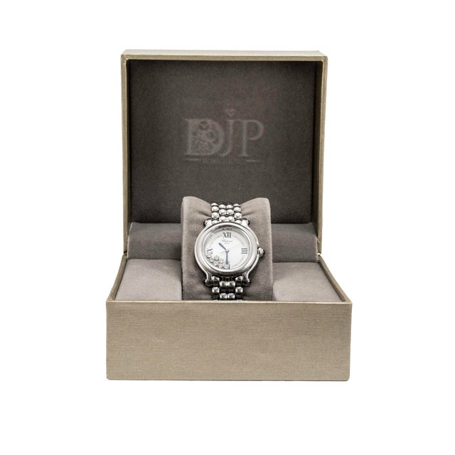 Ladies Chopard Happy Sport 32mm Happy Diamonds 8236 Stainless Steel Watch For Sale - Image 9 of 9
