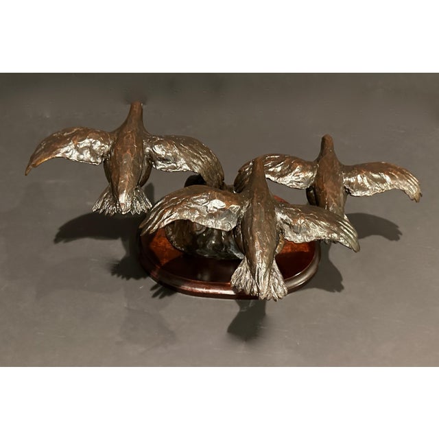 1990s Bronze Group Birds In Flight By Jane Barnes For Sale - Image 4 of 6