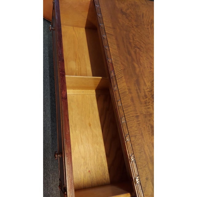 Wood Antique French Carved Flame Mahogony Server Chest For Sale - Image 7 of 9
