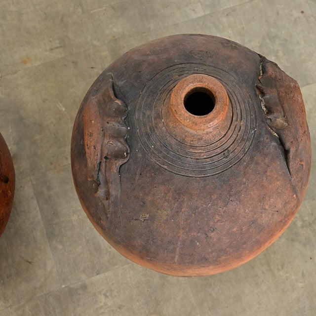 Pair of French 19th Century Massive Ceramic Olive Oil Jars For Sale - Image 4 of 18