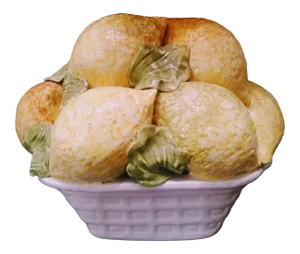 Italian Ceramic Lemons in a Basket Statue