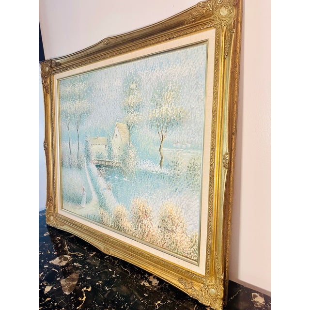 Add a touch of gentle nostalgia to your home with this beautiful, original vintage oil painting. Painted in a soft...