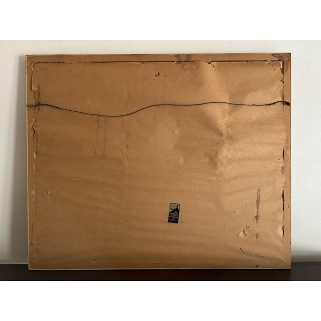 Vintage Original Large Framed Watercolor of a Beach Town Street Scene For Sale In Philadelphia - Image 6 of 6