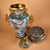 Blue Monumental Chinese Cloisonné Vase | Gilt Bronze Dragon Handles & Dove Motif For Sale - Image 8 of 9