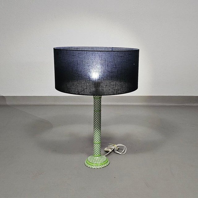 Green Glazed Ceramic Table Lamp with Webbing Pattern For Sale - Image 16 of 16