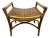 Vintage Mid Century Rattan Bench With Bentwood Frame and Woven Seat For Sale