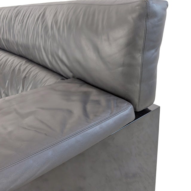 Black Leather Brigadier Three-Seater High-Back Chair by Cini Boeri for Knoll For Sale - Image 12 of 13