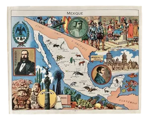Illustrated Map of Mexico by Émile-Joseph-Porphyre Pinchon, 1948