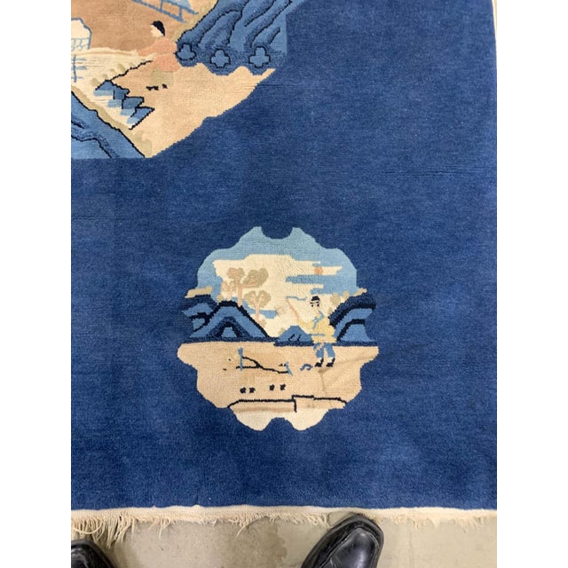 Textile 1900s, Handmade Antique Peking Chinese Rug 4.1' X 6.2' For Sale - Image 7 of 8
