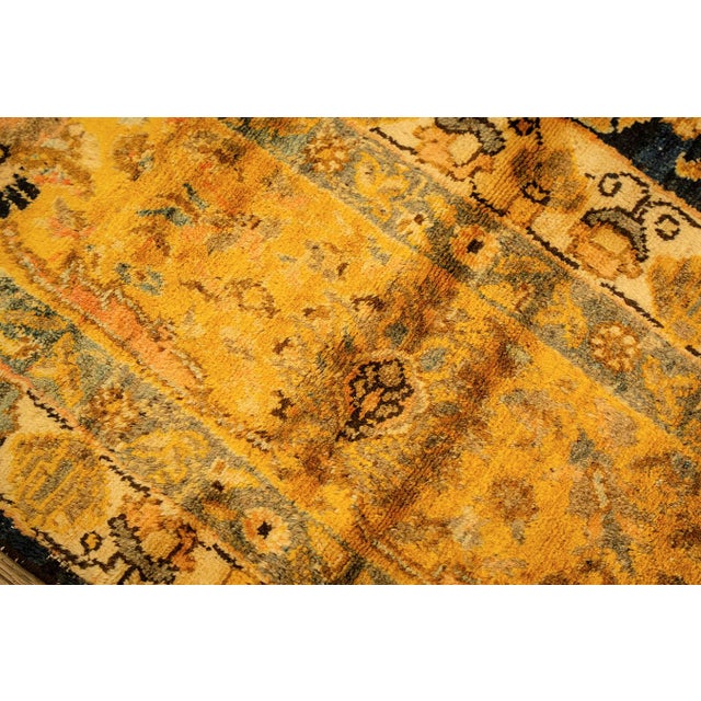 Navy Blue 1890s Blue Traditional Geometric Antique Knotted Wool Persian Malayer Gallery Rug For Sale - Image 8 of 11