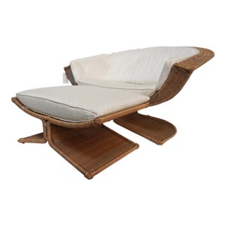 Lotus Outdoor Lounge Chair & Ottoman Fong Brothers’/Tropi-Cal Design by Miller Yee Fong, Circa 1968 For Sale