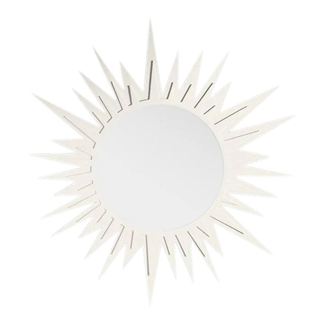 Fleur Home Carnival Zulu Circle Mirror in White Dove, 48x48 For Sale