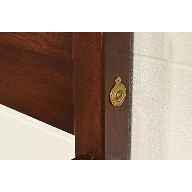 Harden Georgian Carved Solid Cherry Wood Queen Size Poster Bed For Sale - Image 9 of 11