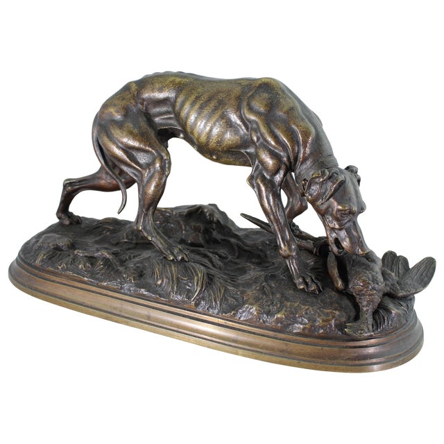 Jules Moigniez Bronze Sculpture of a Pointer and Pheasant, 19th Century For Sale