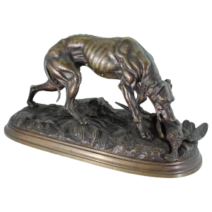 Jules Moigniez Bronze Sculpture of a Pointer and Pheasant, 19th Century