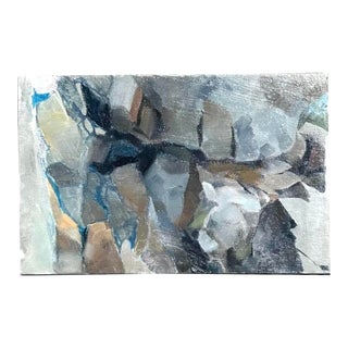 Vintage Boho Abstract Original Oil Painting on Canvas For Sale