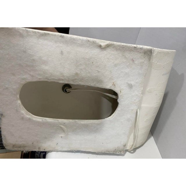 1980s Art Deco Revival Blue and White Ceramic Wave Lamps For Sale - Image 4 of 6