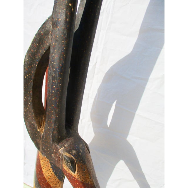 Mid 20th Century Mask Headdress African Kurumba Adone Antelope Large 6ft.4 In For Sale - Image 5 of 10