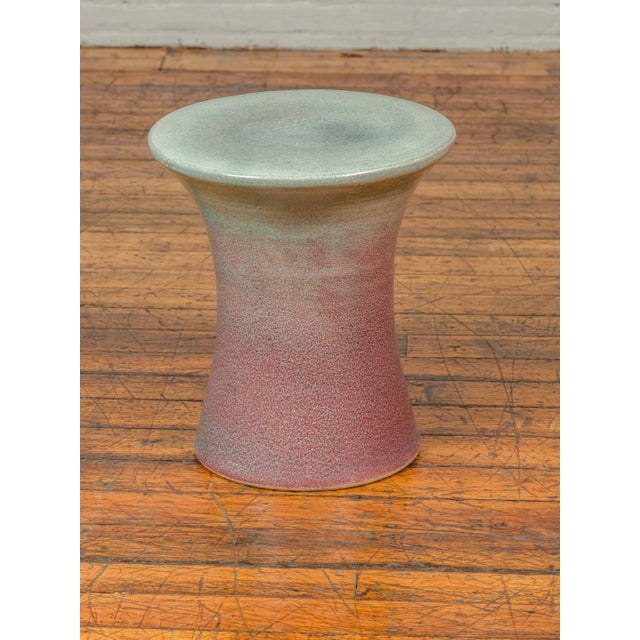 Chinese Contemporary Artisan Hand Painted and Glazed Curving Garden Seat For Sale - Image 11 of 12