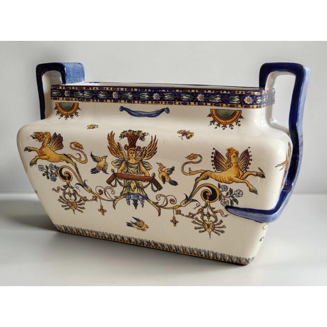 19th Century Gien Earthenware Planter For Sale - Image 3 of 11