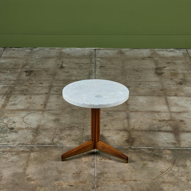 Edward Wormley Terrazzo Round Side Table for Dunbar For Sale - Image 10 of 12