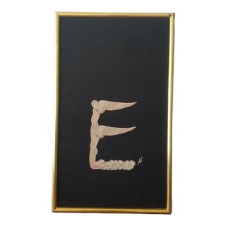Vintage Erte Alphabet Suite "E" Silk Scarf, Framed For Sale