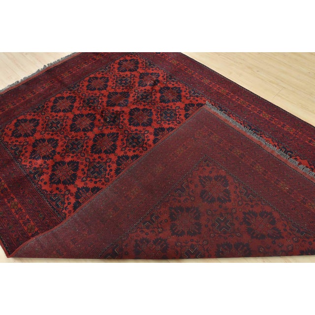 Turkmen Rug 6’8” X 9’9” Red Wool Tribal Hand-Knotted Oriental Carpet For Sale - Image 13 of 14