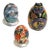 1996 Laurel Burch “Flowering Feline” Ceramic Cat With Japanese Washi Eggs For Sale