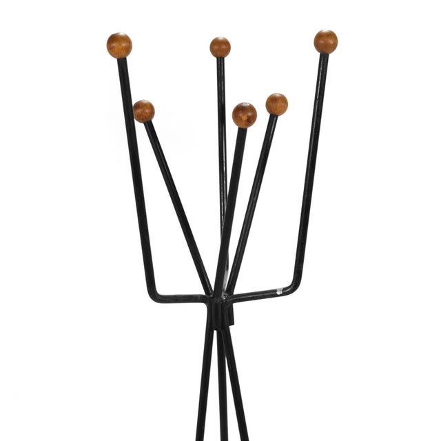 Mid-Century Modern 1950s Iron Coat Rack/Stand For Sale - Image 3 of 7