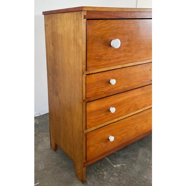 Early 20th Century Antique Early American Country Pine Dresser W/ Porcelain Knobs For Sale - Image 5 of 10