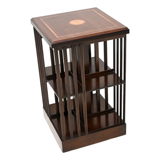 Antique Sheraton Style Revolving Bookcase, 1930s For Sale