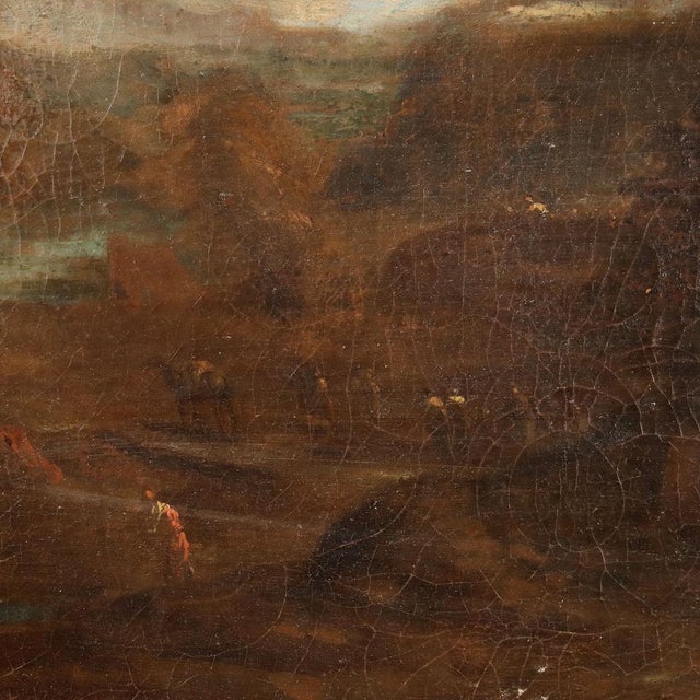 Landscape with Figures, 18th Century, Oil on Canvas, Framed For Sale - Image 6 of 13