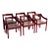 Set of Six Vintage Red Lacquered Dining Armchairs, Attributed to Vico Magistretti For Sale
