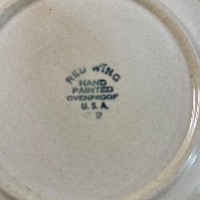Ceramic 1950s Mid-Century Modern Red Wing Pottery "Random Harvest" Futura Lunch Plates - Set of 6 For Sale - Image 7 of 10