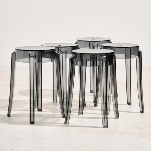 Gray Charles Ghost Stool by Philippe Starck for Kartell, 2000s For Sale - Image 8 of 8