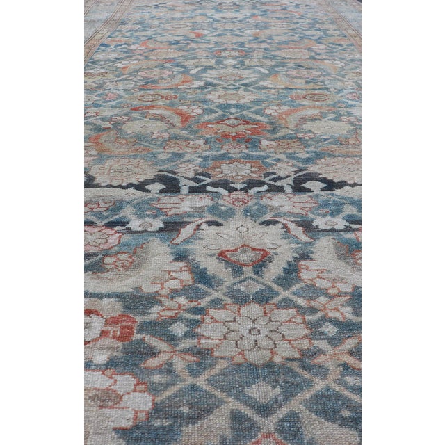 Greige Antique Hand Knotted Kurdish Gallery Runner in All-Over Geometric Design 5'8 X 14'2 For Sale - Image 8 of 12