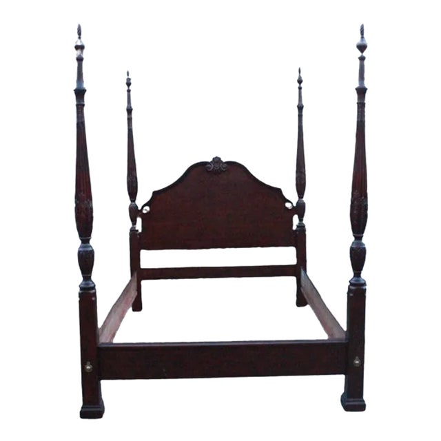 Kincaid Late 20th Century Queen Size Mahogany Poster Bed For Sale