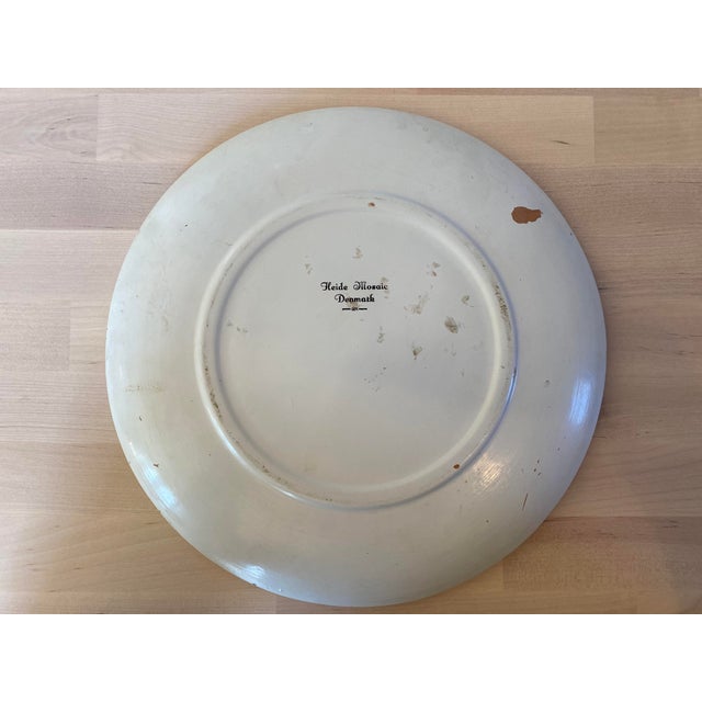 1950s Mid-Century Heide Mosaic of Denmark Stone Marble Mosaic Heron Plate For Sale In New York - Image 6 of 7