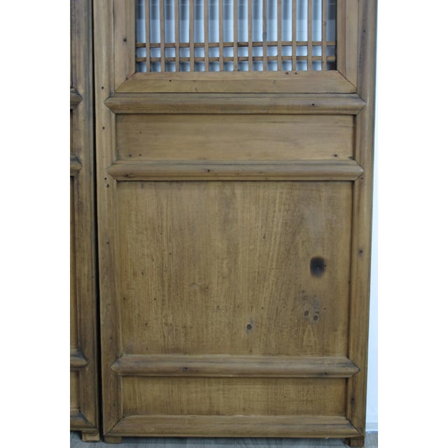 A Pair Antique Chinese Wood Screen Panels 1 For Sale In Greensboro - Image 6 of 7