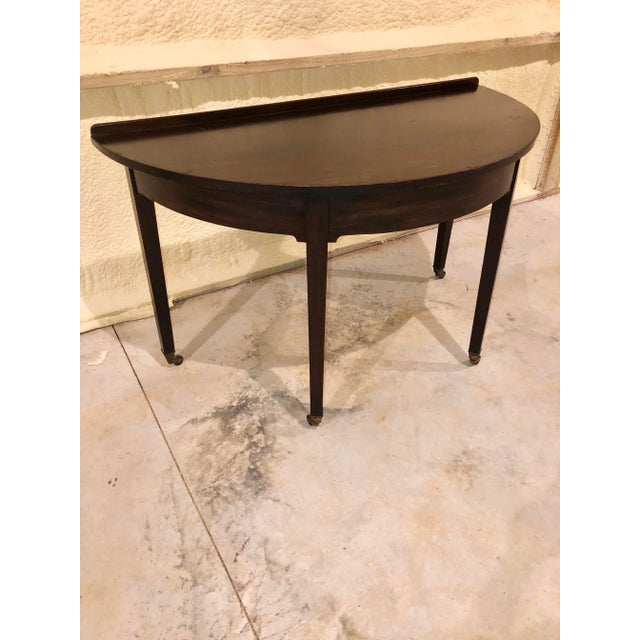 Late 18th Century Georgian Mahogany Demilune For Sale - Image 6 of 9