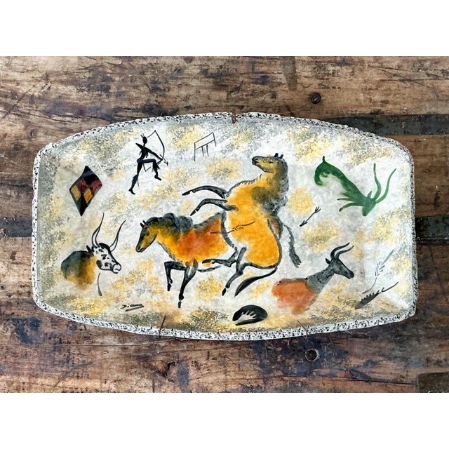 Gemstone Vintage Lascaux Cave Painting Bowl For Sale - Image 7 of 12