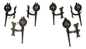Medieval Wrought Iron Wall Sconces from Reboulet, 1970s, Set of 6