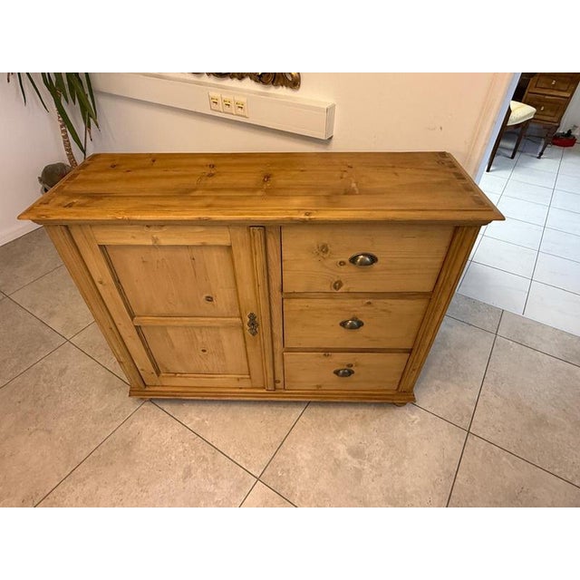 Wood Farmhouse Buffet in Softwood For Sale - Image 7 of 9