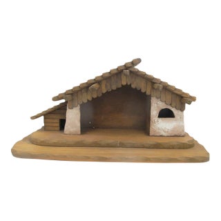 Goebel Maxcraft Wooden Christmas Nativity Barn Manger Stable 20" For Sale